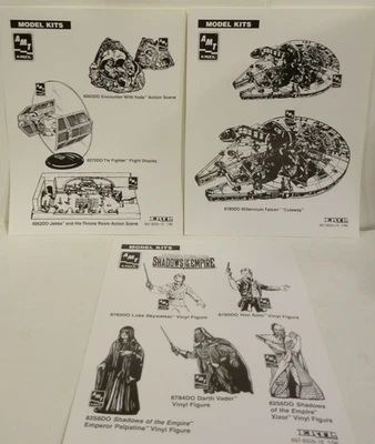 RARO 1996 Lote de 3 Clip Art AMT/ERTL Star Wars Blanco y Negro Foto 1 de 4