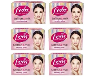 Fem Fairness Saffron & Milk Healthy Glow Skin Bleach Cream 8gram Pack of 6 - Picture 1 of 2