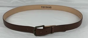 Cinturón de cuero de becerro genuino marrón Tecovas para hombre talla 44 hecho a mano en México - Imagen 1 de 6