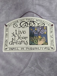 Spooner Creek Art Pottery Plaque Live Your Dreams Wall Hanging Michael Macone  - Picture 1 of 6