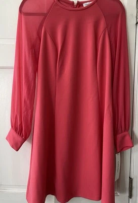 Calvin Klein Dress NWT Sz. 6 Long Sheer Sleeves - Image 1 of 4