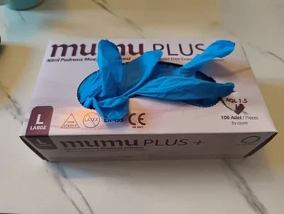 2 boxes, Disposable PPE Large Examination / mechanics Gloves. Mumu Plus. 200