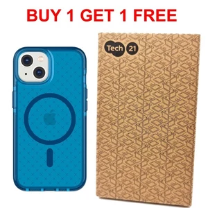 Tech21 Case For iPhone 14 Evo Check MagSafe Cover Classic Blue BUY 1 GET 1 FREE - Picture 1 of 10