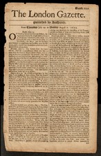 WPL Misc: The London Gazette. August 2nd, 1675, No. 1012. 346 Yrs old Newpaper
