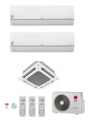 LG MultiSplit Wandgeräte 2 x 2,1 + Deckenkassette 2,6 Klimaanlage Aggregat 7,0 - Bild 1 von 4