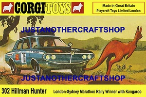 Corgi Toys 302 Hillman Hunter Rally Car A3 Size Poster Advert Leaflet Shop Sign - Picture 1 of 1