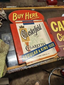 Chesterfield Cigarette original flanged sign very nice condition Liggett & Myers - Picture 1 of 2