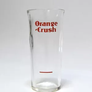 SELTENES VINTAGE ORANGE CRUSH WERBUNG TRINKGLAS MIT FANGE TOP - Bild 1 von 3