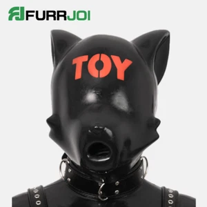 Furrjoi Silicone Ico Fox Mask Drone Furry Fetish Shiny Latex Hood Cosplay Gear - Picture 1 of 17
