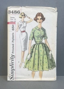 Vintage Simplicity Sewing Pattern #3486 Junior/Misses’ Size 13 Dress - Uncut - Picture 1 of 3