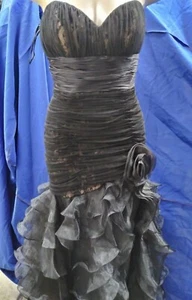 Jovani Black Long Flowy Dress - Picture 1 of 3