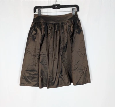 Falda Trina Turk 4 Para Mujer Marrón Chocolate Mezcla Seda Forrada Hasta la Rodilla Línea A Foto 1 de 4