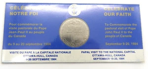 Moneda Visita Papal Canadá 1984 Sin Circular En Paquete del Papa Juan Pablo II - Imagen 1 de 4