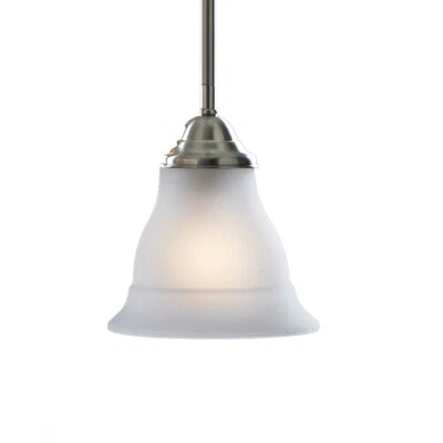Progress Lighting, Brushed Nickel Dimmable Mini Etched Glass Bell Pendant - Image 1 of 3