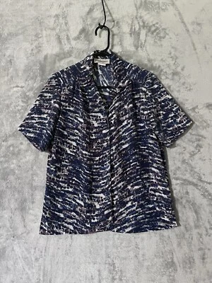 Blusa clásica de verano Donnkenny vintage para mujer talla pequeña manga corta arrugada Foto 1 de 4