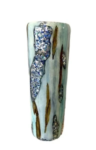 Tumbler Cup Epoxy Ocean Blue Glitter Abstract Design Stainless Steel - Picture 1 of 10
