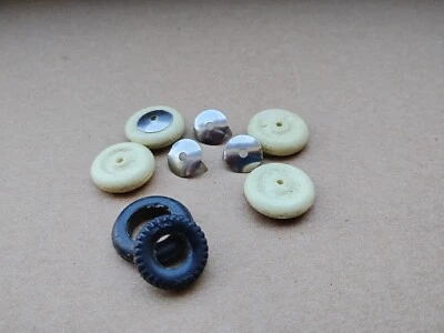 Dinky Toys White Tires w/caps Repo. Includes Matchbox Tire 1/48  & Misc. Tire - Image 1 of 4
