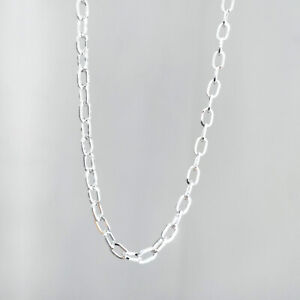 925 Silver plated 4mm Paperclip Chain Necklace