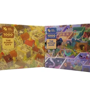 NEW Magic Puzzle Company Lot of 2 Puzzles Sunny City and Mystic Maze 1000 pieces - Picture 1 of 10