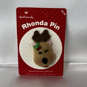Hallmark Rhonda Reindeer Pin Brooch Vintage 1986 NOS RARE - Picture 1 of 5