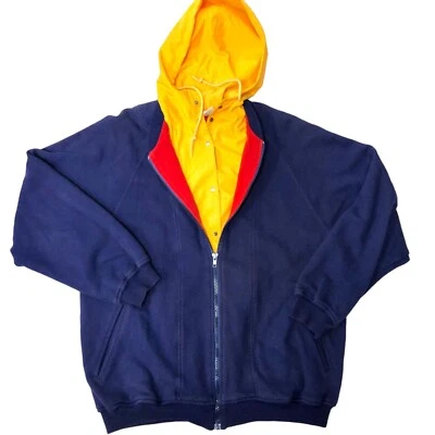 Vtg 90's Izod Blue Red COLOR BLOCK Yellow Sweatshirt HIP HOP Streetwear Hoodie M - Image 1 of 4