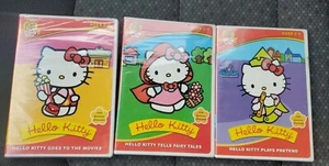 Lot Of 3 Hello Kitty DVDs Goes to The Movies, Plays Pretend, Fairly Tales. New! - Picture 1 of 5