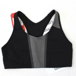 The North Face Motivation Tech Racerback Unlined Sport Bra Size L Black Gray NWT - Picture 1 of 5