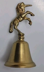 Vintage Brass Unicorn Bell 5" Tall Mythical Creature Fantasy MCM - Picture 1 of 6