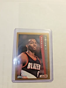 1992-93 Fleer Portland Trail Blazers Basketball Card #419 Reggie Smith. - Picture 1 of 2