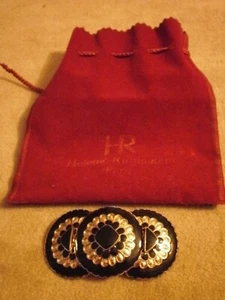ältere, ca. 8cm breite Helena Rubinstein Paris Modeschmuck Brosche im HR Beutel - Bild 1 von 6