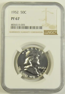 1952 Franklin Silver Half Dollar NGC PF-67 #15-005 - Picture 1 of 2