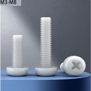 Linsenkopfschrauben Kreuz Kunststoffschraube Linsenschrauben M3 M4 M5 M6 M8 Weiß - Bild 1 von 6