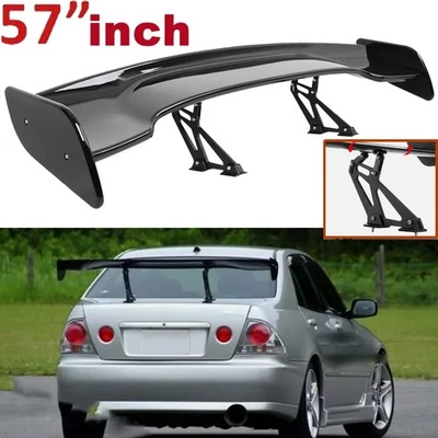 57" Rear Spoiler Wing For Lexus IS300 Toyota Altezza Truck GT-Style Glossy Black - Image 1 of 4