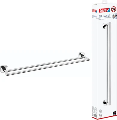 tesa ELEGAANT Doppelte Handtuchstange, verchromt - Badetuchhalter zur Wandbefest - Bild 1 von 4