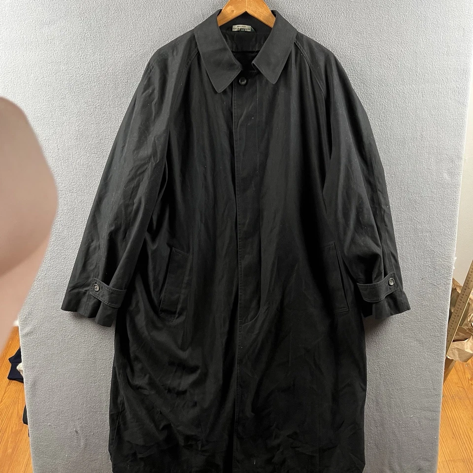 Abrigo Ralph Lauren de Colección para Hombres 44R Negro Microfibra Gabardina Dinero Antiguo Foto 1 de 4
