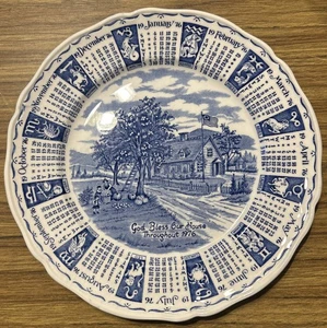 Alfred Meakin Staffordshire England blau "God Bless Our House" Sternzeichen 1976 - Bild 1 von 3