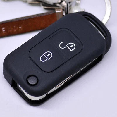 MT-KEY Auto Schlüssel Schutz Hülle Schwarz für Mercedes Benz SLK A-Klasse R170 W168