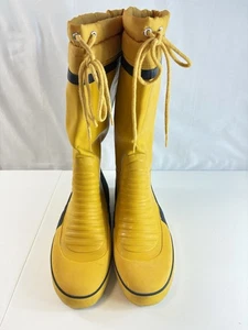 West Marine Tall Yellow Rubber Men’s Boots. Drawstring On Top. Size 11 Pre-Owned - Picture 1 of 18