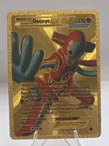 Pokémon Deoxys EX hp170 Gold Foil Fan Art Collector Card TCG - Picture 1 of 2