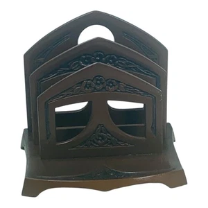 Art Nouveau Deco Metal Bronze Brass Color #6763 Double Letter Holder Vintage HTF - Picture 1 of 11