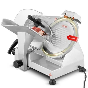 10 inch Meat Slicer Commercial, 240W Electric Food Deli Slicer,Premium Chromi... - Picture 1 of 8