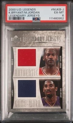 2000 ЛЕГЕНДЫ UD ЛЕГЕНДАРНЫЕ МАЙКИ КОБИ БРИАНТ МАЙКЛ ДЖОРДАН #MJ/KB-J PSA 6 - Изображение 1 из 2