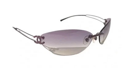 Gafas de sol Chanel sin montura lentes moradas con lados cromados plateados auténticas  Foto 1 de 4