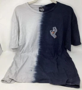 Santa Cruz Skateboarding Screaming Hand Skeleton Shirt Large Black Tie Dye - Picture 1 of 7