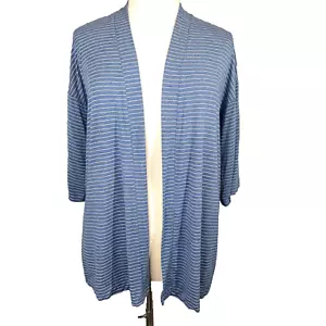 Soma Cool Nights Sleep Cardigan Womens Large Blue Serene Stripes Boho Lounge - Bild 1 von 10