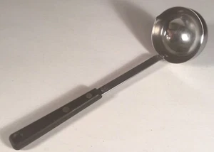 Vintage Ekco Forge Stainless Steel Soup Ladle Spoon 11" Black 2 Rivet Handle - Picture 1 of 5