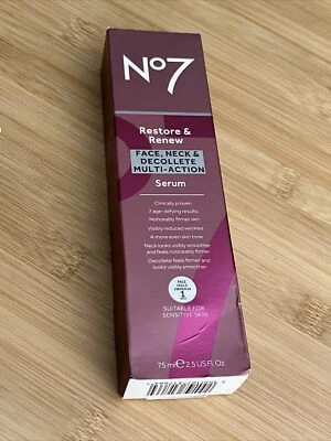 No7 RESTORE & RENEW SERUM 75ml./2.5 FL. OZ FACE*NECK CAN BE 4 SENSITIVE SKIN LG. - Image 1 of 4