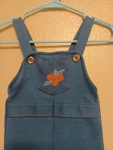 Vintage kids/girls Winnie the Pooh Overalls Sears Perma Prest Teal color As-Is - Picture 1 of 9