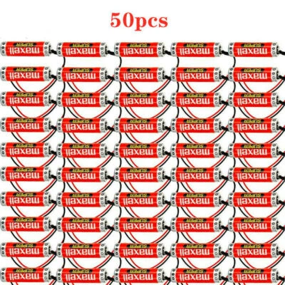 3.6V 1800mAh MAXELL ER6C AA PLC Battery for Mitsubishi FX F2-40BL w/ Plug 50PACK - Image 1 of 4