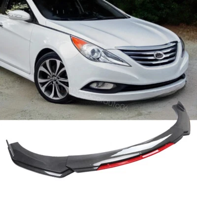 For 11-14 Hyundai Sonata Carbon Fiber Style Front Bumper Lip Spoiler Splitter Foto 1 de 4